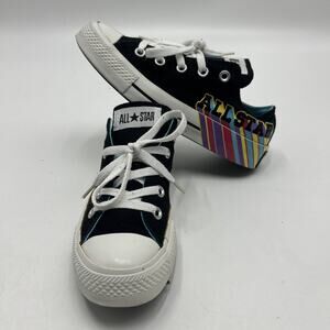 Converse All Star SPELL OUT Tennis Shoes Black Sneaker Women’s Size 6 Men’s 4